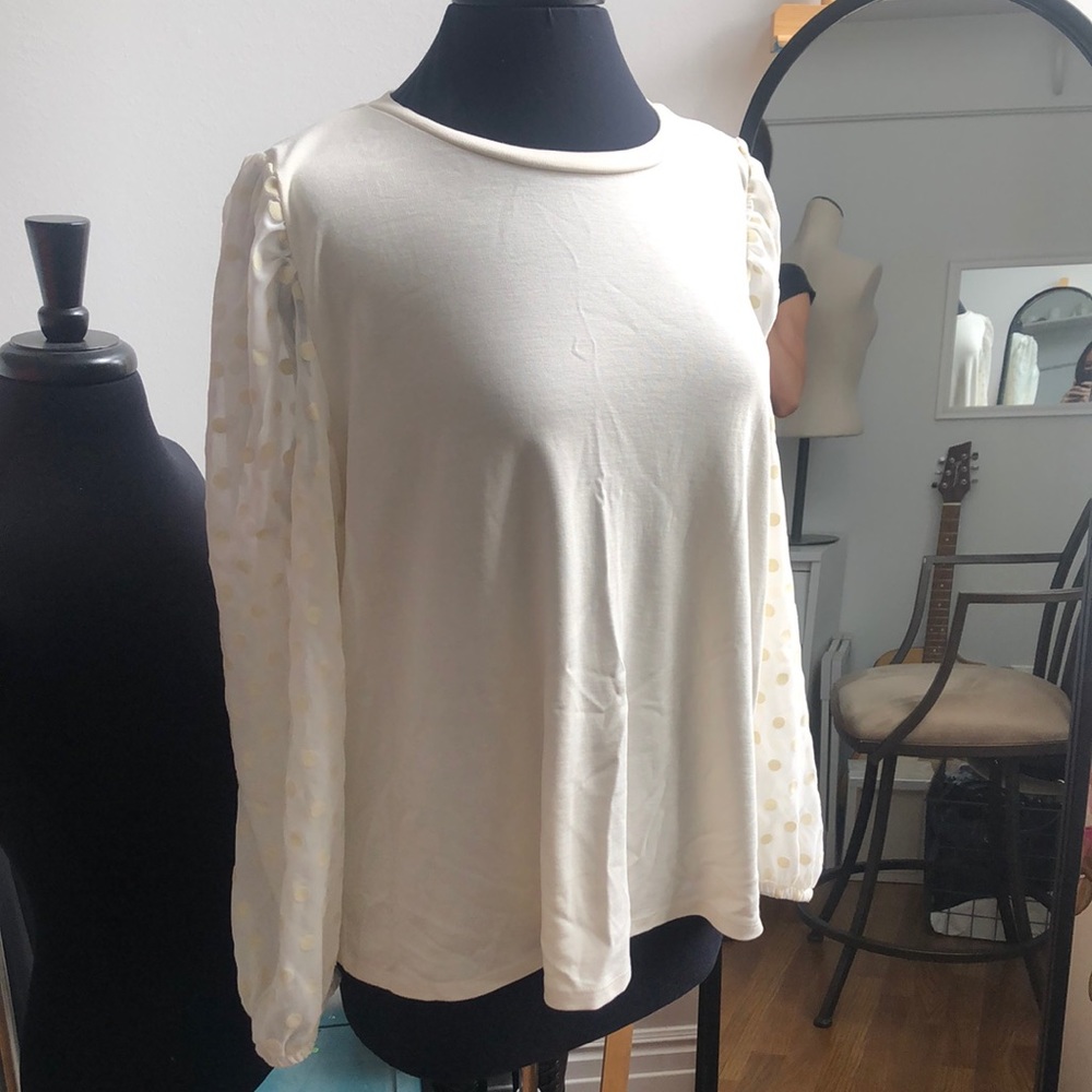 Loft Sheer Sleeves Blouse